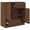 vidaXL Sideboard with Drawers and Doors Brown Oak 70.5x34x74.5 cm