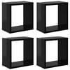 vidaXL Cube Shelf | Set of 4 | High gloss black | Engineered wood | 26 cm square