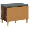 vidaXL Hall Bench with Cushion with Storage Smoked Oak 60 x 38 x 46 cm