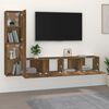 vidaXL 4 Piece TV Cabinet Set Smoked Oak Engineered Wood