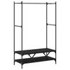 vidaXL Clothes Rack with Shelves Black Engineered Wood