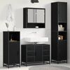 vidaXL Bathroom Furniture Set 3 pcs Black Oak Engineered Wood
