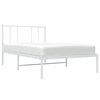 vidaXL Metal Bed Frame without Mattress with Headboard White 100x200cm