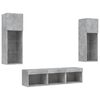 vidaXL 5 Piece TV Wall Units with LED Concrete Grey Engineered Wood
