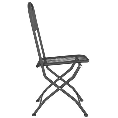 vidaXL Folding Garden Chairs 4 pcs Expanded Metal Mesh Anthracite