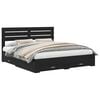 vidaXL Bed Frame with Drawer Black Oak 180 x 200 cm Engineered Wood