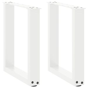 vidaXL Coffee Table Legs U-Shaped 2 pcs White 28x(42-43) cm Steel