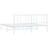 vidaXL Metal Bed Frame without Mattress with Headboard White 200x200cm