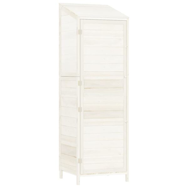 vidaXL Garden Shed White 55x52x174.5 cm Solid Wood Fir
