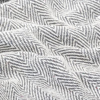 vidaXL Throw Cotton Herringbone 220x250 cm Grey