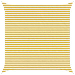 vidaXL Sunshade Sail Yellow and White 4 x 4 m HDPE