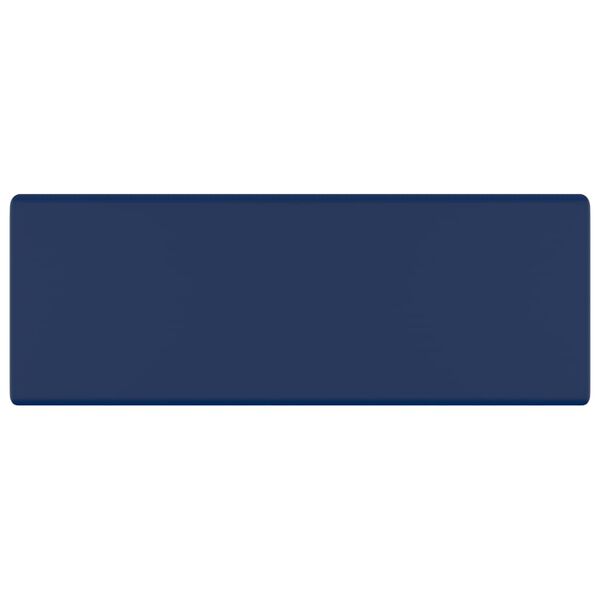 vidaXL Luxury Basin Overflow Square Matt Dark Blue 41x41 cm Ceramic