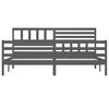 vidaXL Bed Frame without Mattress Grey Solid Wood 200x200 cm