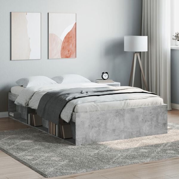 vidaXL Bed Frame without Mattress Concrete Grey 120x200 cm