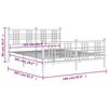 vidaXL Metal Bed Frame without Mattress with Footboard White 160x200cm