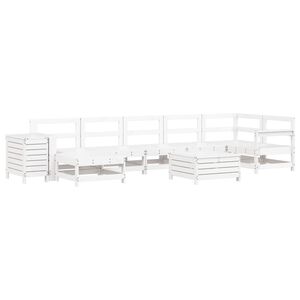 vidaXL 9 Piece Garden Sofa Set White Solid Wood Pine