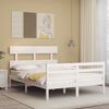 vidaXL Bed Frame without Mattress White Small Double Solid Wood