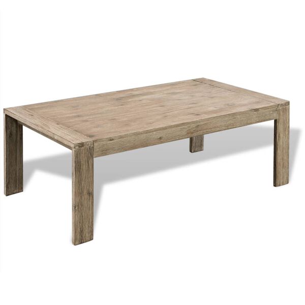 vidaXL Coffee Table Solid Brushed Acacia Wood 110x60x40 cm
