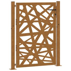 vidaXL Garden Gate 100x125 cm Weathering Steel Light Design