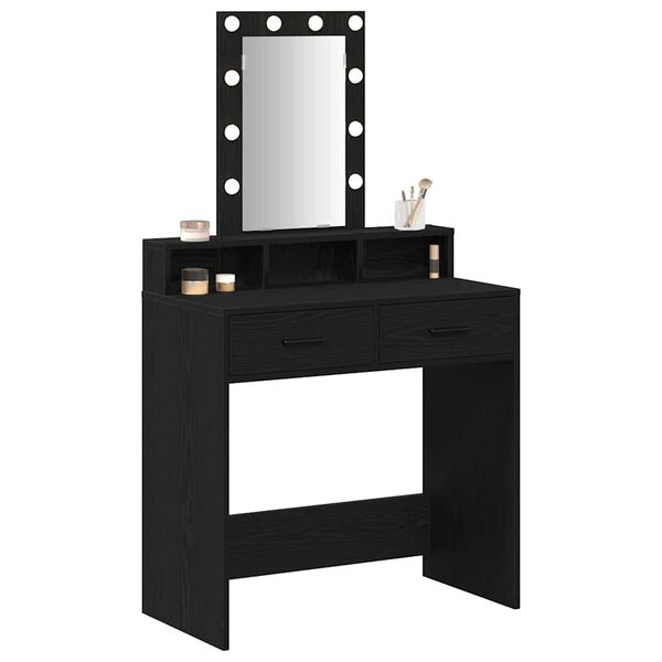 vidaXL Dressing Table Black 79 x 41 x 140 cm Engineered Wood