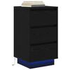 vidaXL Bedside Cabinet with LED Lights&nbsp;Black 38x34x65 cm