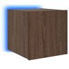 vidaXL TV Wall Cabinets with LED Lights 2 pcs Brown Oak 30.5x35x30 cm