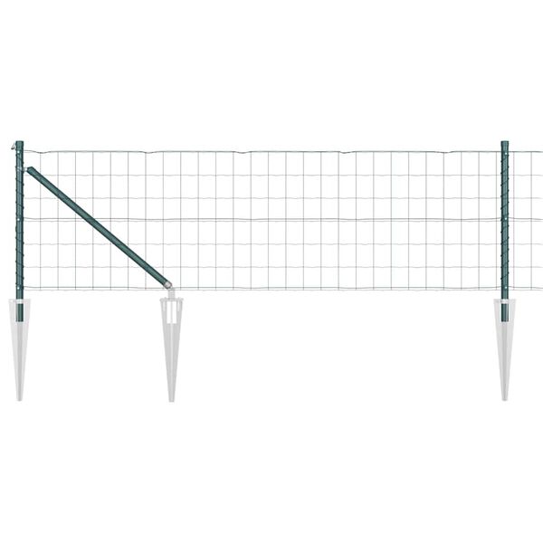 vidaXL Fence with Posts Green 0.6 x 50 m Steel