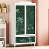 vidaXL Chalkboard Wardrobe with Drawer ROROS White 90 x 45 x 165 cm