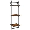vidaXL 6 Piece Wall Shelf Set with Bars Smoked Oak Engineered Wood