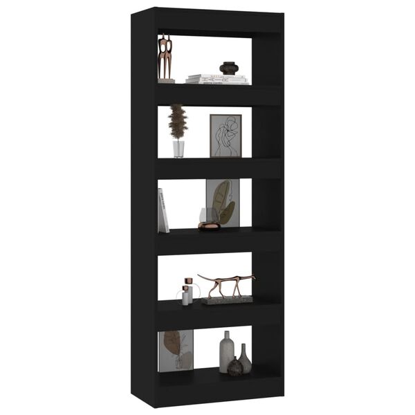 vidaXL Book Cabinet/Room Divider Black 60x30x166 cm Engineered Wood
