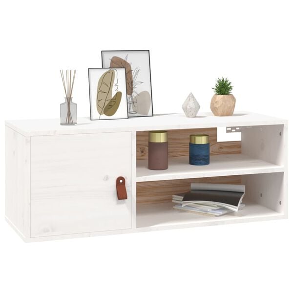 vidaXL Wall Cabinet White 80x30x30 cm Solid Wood Pine