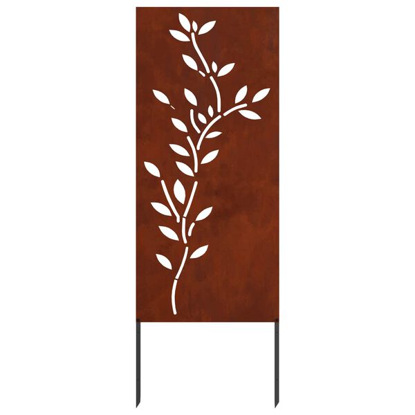 vidaXL Garden Privacy Screen Floral Rusty 50 x 140 cm Weathering steel
