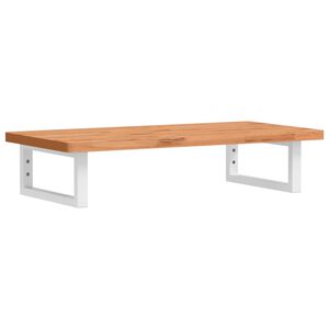 vidaXL Basin Shelf Wall Mounted Steel and Solid Wood Beech