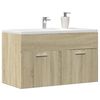 vidaXL Bathroom Sink Cabinet Sonoma Oak 90x38.5x46 cm Engineered Wood