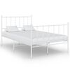 vidaXL Bed Frame without Mattress White Metal 120x200 cm