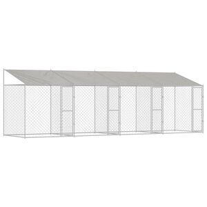 vidaXL Dog Cage Silver 800 x 200 x 256 cm Galvanised Steel