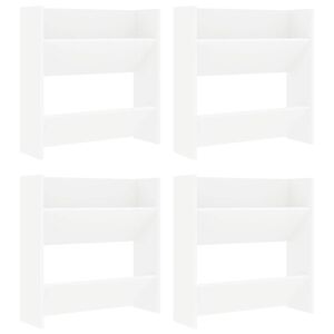 vidaXL Wall Shoe Cabinets 4 pcs White 60x18x60 cm Engineered Wood