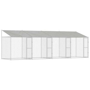 vidaXL Dog Cage Silver 800 x 200 x 256 cm Galvanised Steel