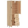 vidaXL Highboard Sonoma Oak 69.5x34x180 cm Engineered Wood