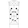 vidaXL Garden Fence 3 pcs Black 112 x 40 cm Steel