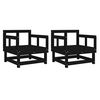 vidaXL Garden Chairs 2 pcs Black Solid Wood Pine