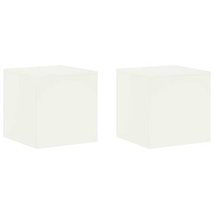 vidaXL Plant Stand 2 pcs White 40 x 40 x 40 cm Steel