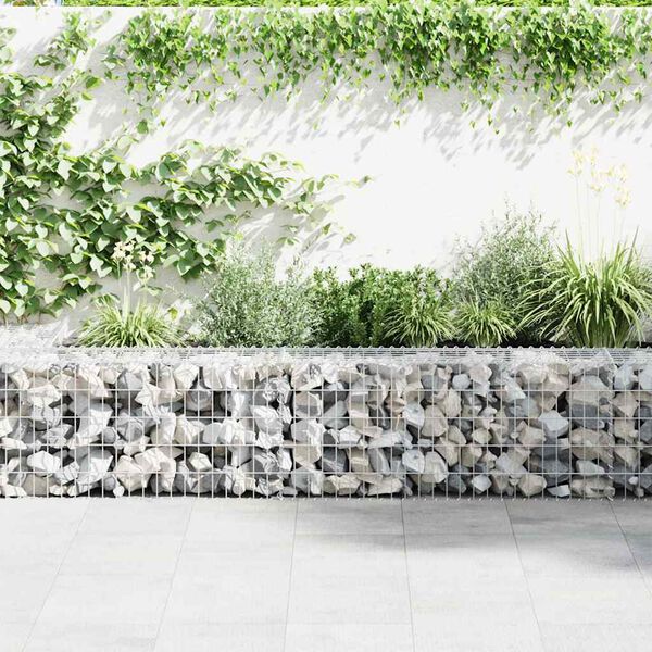 vidaXL Gabion Wall with Covers Galvanised Steel 900x50x50 cm