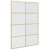 vidaXL Walk-in Shower Wall Gold 140 x 195 cm Tempered Glass