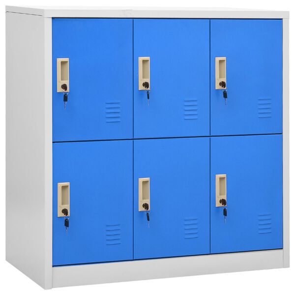 vidaXL Locker Cabinets 2 pcs Light Grey and Blue 90x45x92.5 cm Steel
