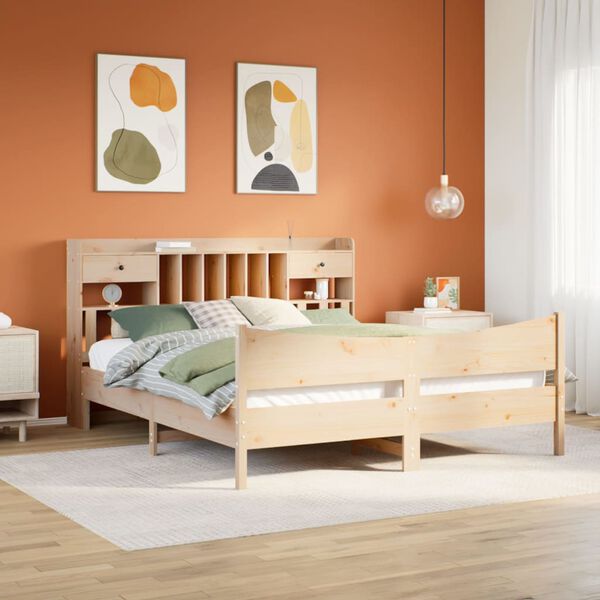 vidaXL Bed Frame without Mattress 180x200 cm Super King Solid Wood Pine