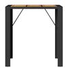 vidaXL Garden Bar Table with Acacia Wood Top Black 105x80x110 cm Poly Rattan