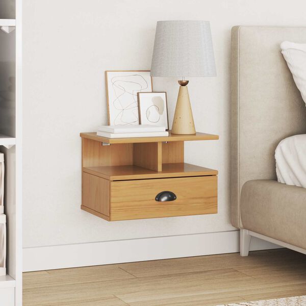 vidaXL Bedside Cabinet with Drawer Hill Honey Brown 40 x 31 x 27 cm