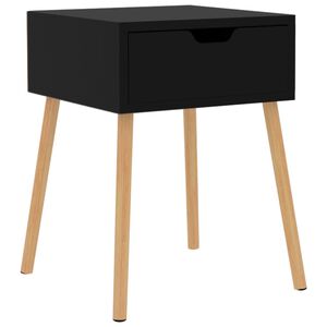 vidaXL Bedside Cabinet High Gloss Black 40x40x56 cm Engineered Wood