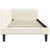 vidaXL Corner Bed Frame with Headboard Cream 90 cm x 190 cm Velvet